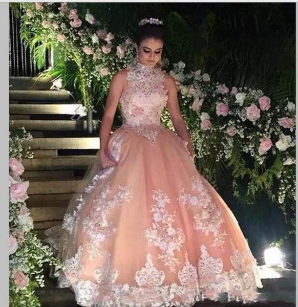 pink princess lace prom dresses 2019 new selling sweep train ball gown beads applique high neck tulle formal evening party gowns p042, Black
pink princess lace prom dresses 2019 new selling sweep train ball gown beads applique high neck tulle formal evening party gowns p042, Black