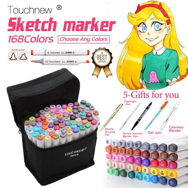 touchnew 30/40/60/80/168 colors sketch markers pen alcohol based brush marker set for drawing manga animation art supplies
touchnew 30/40/60/80/168 colors sketch markers pen alcohol based brush marker set for drawing manga animation art supplies