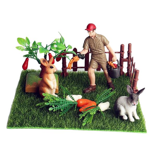 mini animals miniature figurines, mini rabbits and farmer, moss landscape diy crafts ornament accessories for home decor
mini animals miniature figurines, mini rabbits and farmer, moss landscape diy crafts ornament accessories for home decor