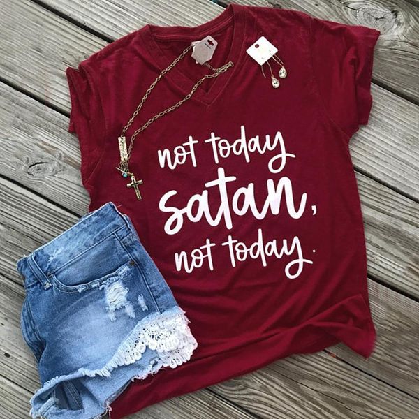 womens tshirt womens designer clothing fashion spring 2019 short sleeve t shirt women not today letter print v neck casual burgundy tees, White
womens tshirt womens designer clothing fashion spring 2019 short sleeve t shirt women not today letter print v neck casual burgundy tees, White