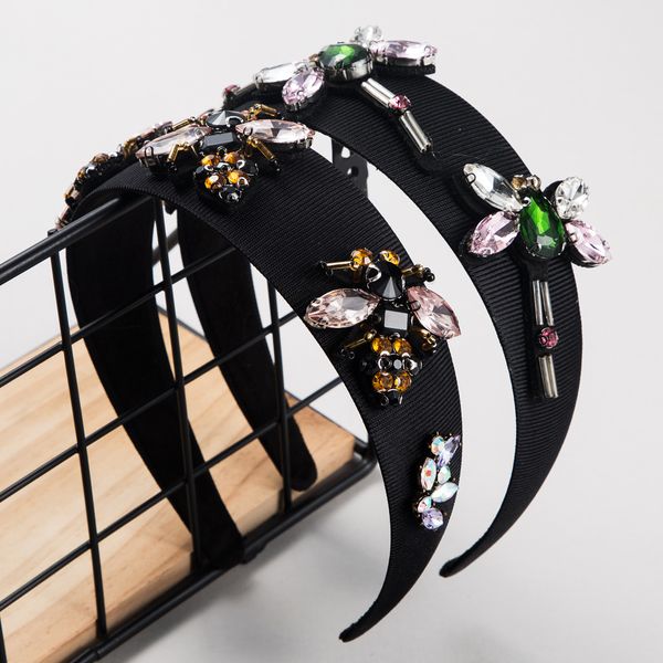 baroque hair band female fabric color-inlaid rhinestone bee dragonfly headband catwalk headwear, Silver
baroque hair band female fabric color-inlaid rhinestone bee dragonfly headband catwalk headwear, Silver