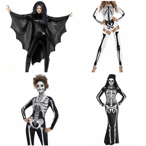women lady skeleton costume halloween party performance scary skull cosplay costumes dress supplies, Black;red
women lady skeleton costume halloween party performance scary skull cosplay costumes dress supplies, Black;red