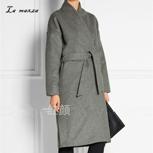 2018 elegant women winter wool long coat warm korean style office fashion streetwear coat plus size, Black
2018 elegant women winter wool long coat warm korean style office fashion streetwear coat plus size, Black