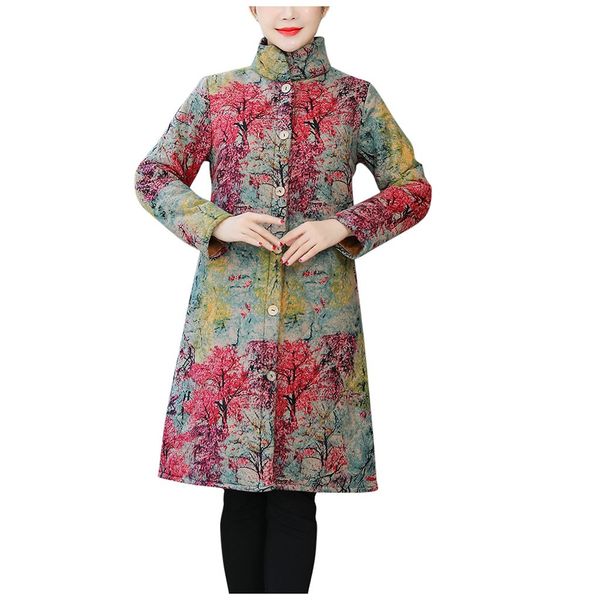 fashion women round collar warm retro printing manteau femme hiver long sleeve blouse loose coat winter jacket women, Black
fashion women round collar warm retro printing manteau femme hiver long sleeve blouse loose coat winter jacket women, Black