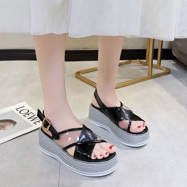 splice pvc platform wedge sandals women black silver thick sole sandals summer transparent open toe sandalias women party shoes
splice pvc platform wedge sandals women black silver thick sole sandals summer transparent open toe sandalias women party shoes