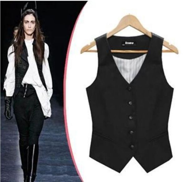 new arrival fashion jacket women coat breasted button sleeveless vest suit blazers and jackets, Black;white
new arrival fashion jacket women coat breasted button sleeveless vest suit blazers and jackets, Black;white