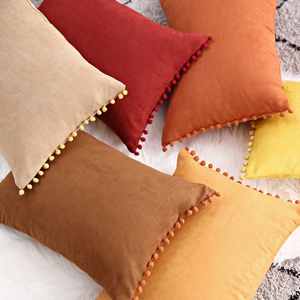pillow case nordic ins style hair ball lace with suede solid color sofa cushion throw for home decor 50x50cm
pillow case nordic ins style hair ball lace with suede solid color sofa cushion throw for home decor 50x50cm