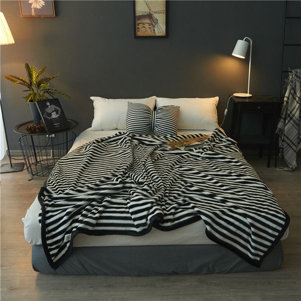 new black white stripe blanket 150 180 200cm flannel luxury warm soft blankets smooth flannel blankets baby beddings swaddling blanket
new black white stripe blanket 150 180 200cm flannel luxury warm soft blankets smooth flannel blankets baby beddings swaddling blanket