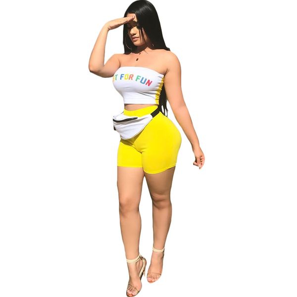 echoine 2 piece set women sport suit strapless letter print patchwork crop sleeveless elastic tight short pant outfits, White
echoine 2 piece set women sport suit strapless letter print patchwork crop sleeveless elastic tight short pant outfits, White