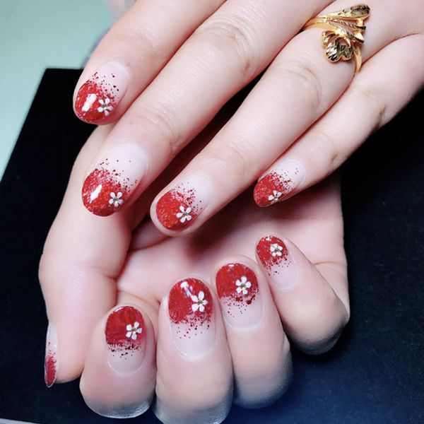 clearance red gradient round diamond bride wearing nail art fake nails patch products, Red;gold
clearance red gradient round diamond bride wearing nail art fake nails patch products, Red;gold
