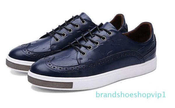 2019 leather men's shoes carved punch color matching casual brogue shoes round head tie flat bottom shoes, Black
2019 leather men's shoes carved punch color matching casual brogue shoes round head tie flat bottom shoes, Black