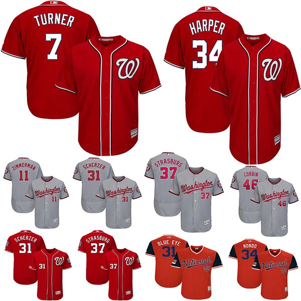 Washington Men's Nationals Trea Turner Ryan Zimmerman Bryce Harper Stephen Strasburg Adam Eaton Patrick Corbin Baseball Jerseys
Washington Men's Nationals Trea Turner Ryan Zimmerman Bryce Harper Stephen Strasburg Adam Eaton Patrick Corbin Baseball Jerseys