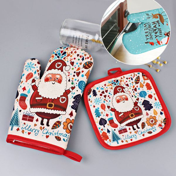 2pcs/set christmas baking anti-mittens with pad cartoon print bbq kitchen mat new year party decoration supplies, White
2pcs/set christmas baking anti-mittens with pad cartoon print bbq kitchen mat new year party decoration supplies, White