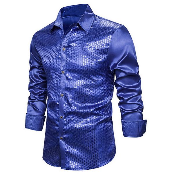dihope men's luxury sequin glitter shirts new long sleeve satin shiny disco party shirt men stage dance prom costume fit, White;black
dihope men's luxury sequin glitter shirts new long sleeve satin shiny disco party shirt men stage dance prom costume fit, White;black