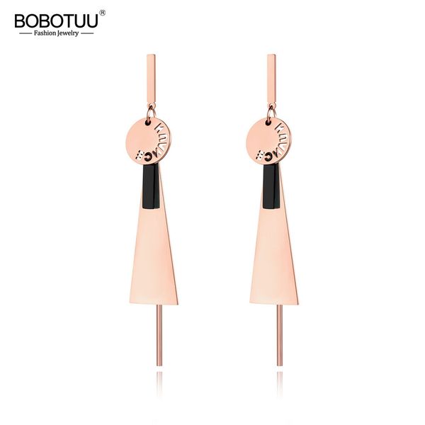 bobotuu trendy stainless steel geometric tassel earrings jewelry ol style black/rose gold dangle earrings for women be19087, Silver
bobotuu trendy stainless steel geometric tassel earrings jewelry ol style black/rose gold dangle earrings for women be19087, Silver