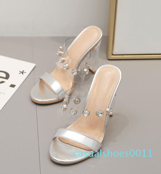 luxury women designer slides silver rhinestone crystal shoes bride wedding shoes clear heels summer sandal size 35 to 40 c11, Black
luxury women designer slides silver rhinestone crystal shoes bride wedding shoes clear heels summer sandal size 35 to 40 c11, Black