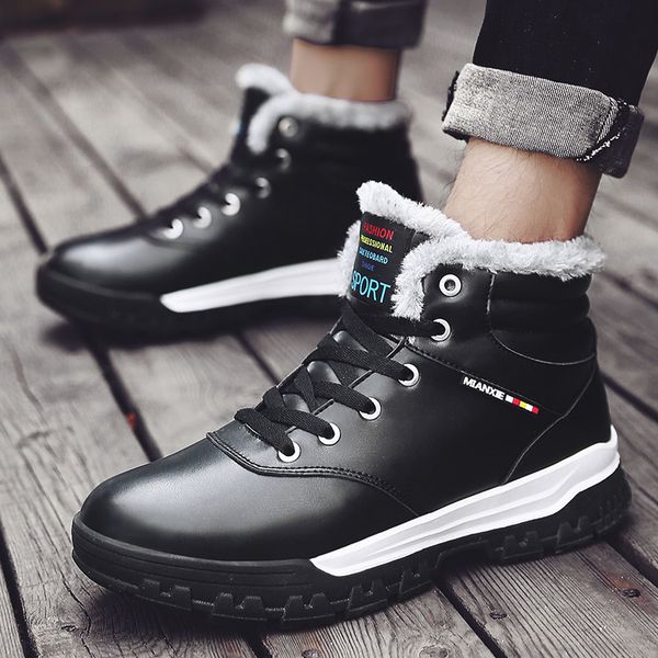 large size winter boots plush warm men's waterproof snow boots cold man leather cotton shoes sneakers outdoor work shoes, Black
large size winter boots plush warm men's waterproof snow boots cold man leather cotton shoes sneakers outdoor work shoes, Black