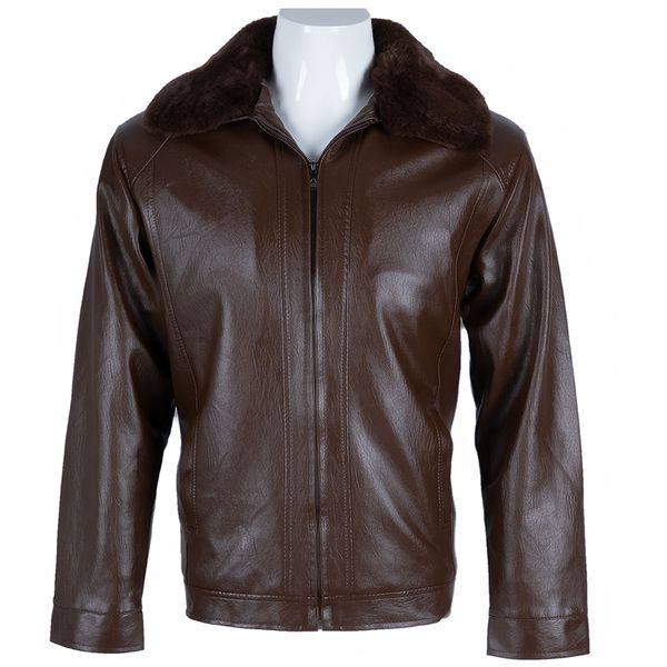 changniu casual brown leather jackets autumn winter warm pu leather jackets for man mid-aged full sleeve faux fur inside coats, Black
changniu casual brown leather jackets autumn winter warm pu leather jackets for man mid-aged full sleeve faux fur inside coats, Black