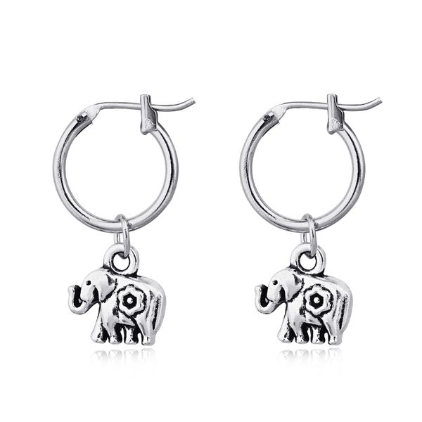 1pair european retro small elephant small pendant hoop earrings women antique color circle earring funny jewelry e555, Golden;silver
1pair european retro small elephant small pendant hoop earrings women antique color circle earring funny jewelry e555, Golden;silver