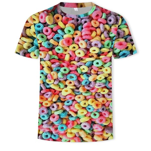 mens designer round collar short sleeve t-shirt colorful candy digital 3d printing overseas, White;black
mens designer round collar short sleeve t-shirt colorful candy digital 3d printing overseas, White;black