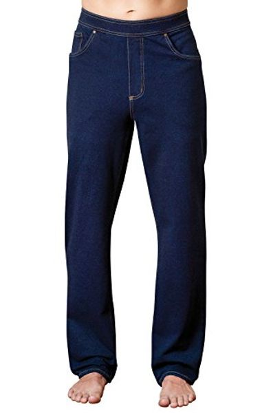 pajamajeans men's straight leg knit denim jeans, Blue