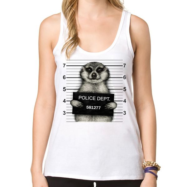 2020 meerkat mugswomen tank dept printed basic girl's slim vest cute camisoles, White
2020 meerkat mugswomen tank dept printed basic girl's slim vest cute camisoles, White