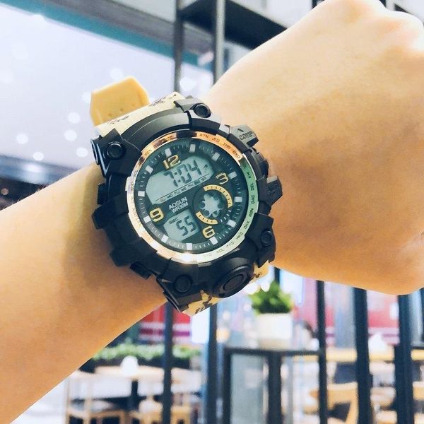 tvch9 electronic sports multifunctional waterproof student camouflage luminous led outdoor luminous electronic watch climbing watch for teen, Blue
tvch9 electronic sports multifunctional waterproof student camouflage luminous led outdoor luminous electronic watch climbing watch for teen, Blue