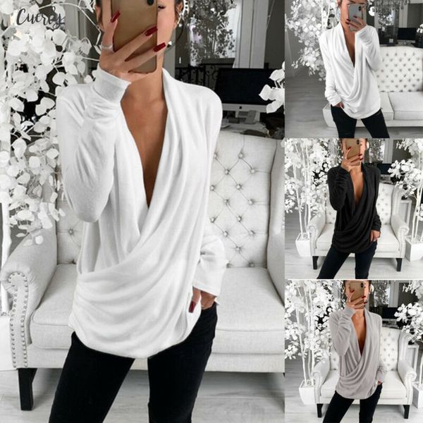 womens casual loose deep v neck long sleeve pleated wrap shirt tunic autumn warm blouse female blusas hot, White
womens casual loose deep v neck long sleeve pleated wrap shirt tunic autumn warm blouse female blusas hot, White