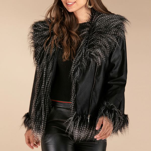 2019 new fashion women autumn winter black faux leather jackets zipper basic coat with fur collar streetwear biker jacket xxl, Black;brown
2019 new fashion women autumn winter black faux leather jackets zipper basic coat with fur collar streetwear biker jacket xxl, Black;brown