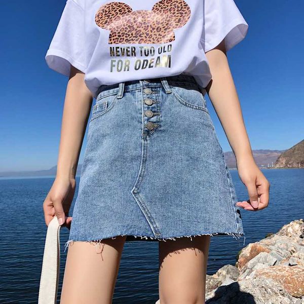 4 colors high waist summer women denim skirt pockets single breasted tassel female jeans skirts pencil mini saia mujer, Black
4 colors high waist summer women denim skirt pockets single breasted tassel female jeans skirts pencil mini saia mujer, Black