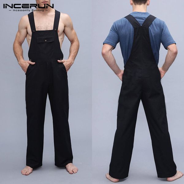 incerun 2019 men jumpsuit rompers streetwear pockets solid color pants strap suspenders joggers loose men overalls harajuku 5xl, Black
incerun 2019 men jumpsuit rompers streetwear pockets solid color pants strap suspenders joggers loose men overalls harajuku 5xl, Black