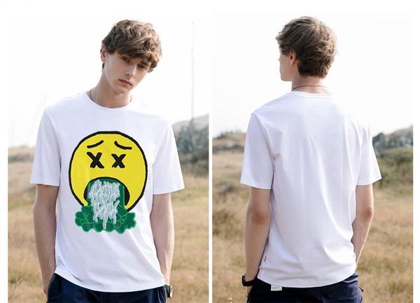 круглый вырез хип-хоп стиль свободная мода расслабленный homme рубашки мужские летние печати футболка с коротким рукавом, White;black 
круглый вырез хип-хоп стиль свободная мода расслабленный homme рубашки мужские летние печати футболка с коротким рукавом, White;black