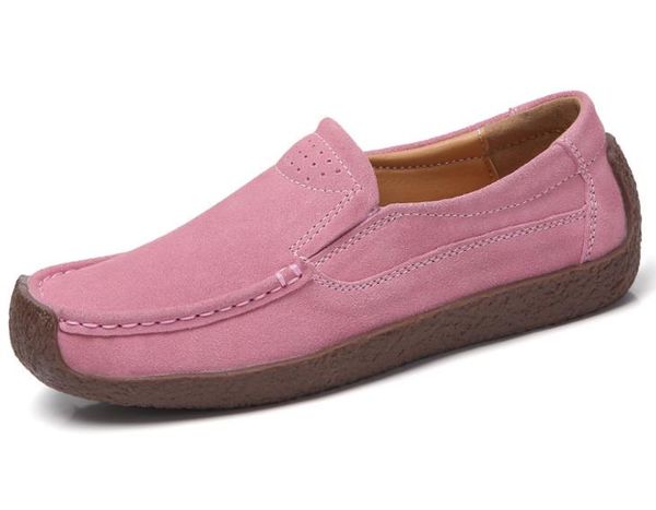 women's shoes leather non-slip soft bottom women flats casual shoes 1811, Black