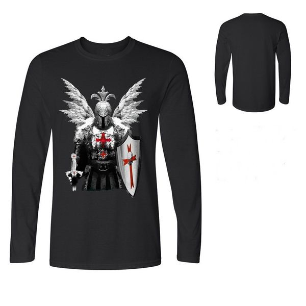 men pure cotton t shirt knights templar warrior print manly male tshirt tees vintage design long sleeve t-shirt men's tees & polos, White;black
men pure cotton t shirt knights templar warrior print manly male tshirt tees vintage design long sleeve t-shirt men's tees & polos, White;black