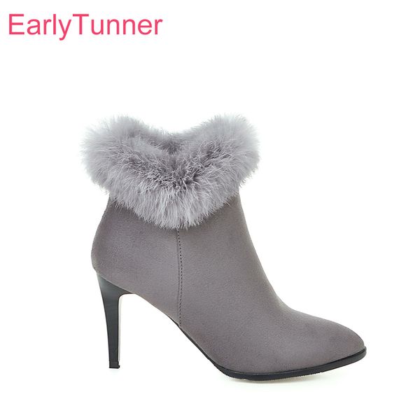 new winter elegant black gray women ankle furry boots lady office shoes spike heels eh161 plus big size 10 43
new winter elegant black gray women ankle furry boots lady office shoes spike heels eh161 plus big size 10 43