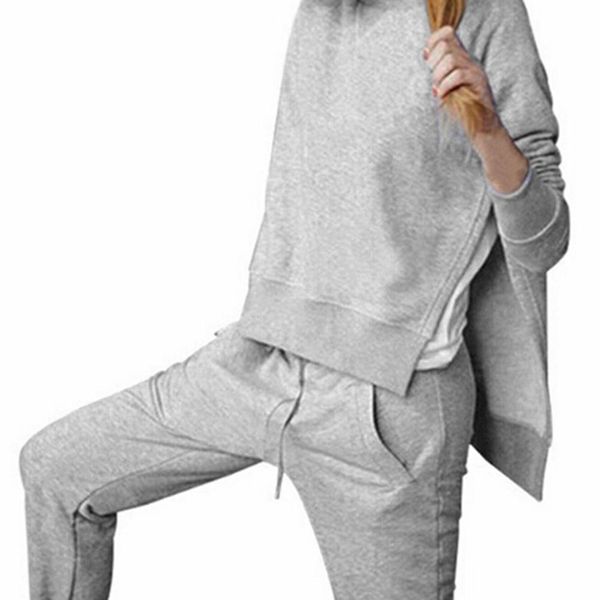 tracksuit women pullovered yoga set sport wear for women long sleeve slit solid sweatshirts two piece set +pants sport suit, White;red
tracksuit women pullovered yoga set sport wear for women long sleeve slit solid sweatshirts two piece set +pants sport suit, White;red