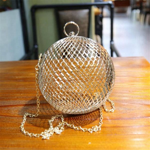 hollow metal ball shoulder bag cages women round clutch bag evening ladies luxury wedding party bags cross body purse
hollow metal ball shoulder bag cages women round clutch bag evening ladies luxury wedding party bags cross body purse
