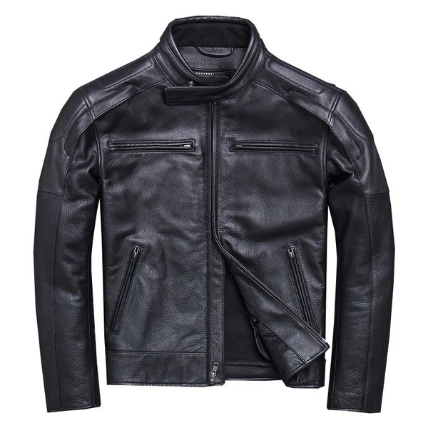 men's leather & faux men genuine jacket coats motorcycle jackets slim fit windbreaker fashion male outerwear, Black
men's leather & faux men genuine jacket coats motorcycle jackets slim fit windbreaker fashion male outerwear, Black