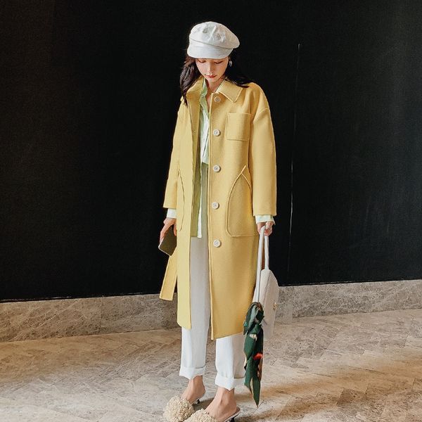 elegant coats for women turndown collar coat korean style fashion clothing autumn winter coat women clothes 2019 plus size, Black 
elegant coats for women turndown collar coat korean style fashion clothing autumn winter coat women clothes 2019 plus size, Black