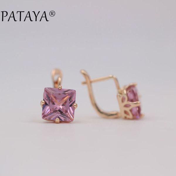 pataya new trendy wedding earrings women 585 rose gold color jewelry fashion big square pink natural zircon luxury drop earrings, Silver
pataya new trendy wedding earrings women 585 rose gold color jewelry fashion big square pink natural zircon luxury drop earrings, Silver