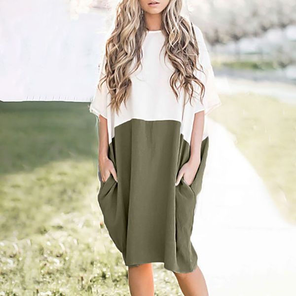 women loose linen summer dress patchwork half sleeve soild button splice pocket dress party dresses elegant beach dresses 2019, Black;gray
women loose linen summer dress patchwork half sleeve soild button splice pocket dress party dresses elegant beach dresses 2019, Black;gray