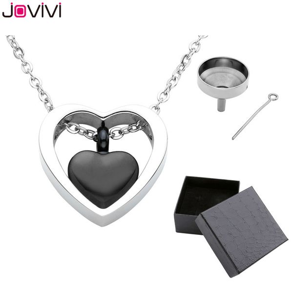 jovivi stainless steel double heart urn pendant necklace cremation jewelry ashes keepsake memorial with filler kit and gift box, Silver
jovivi stainless steel double heart urn pendant necklace cremation jewelry ashes keepsake memorial with filler kit and gift box, Silver