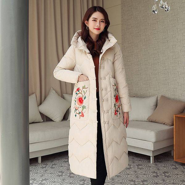 chinese style womens winter jackets and coats flower ladies parka femme hiver dames winterjas x-long coat women winter jacket, Black 
chinese style womens winter jackets and coats flower ladies parka femme hiver dames winterjas x-long coat women winter jacket, Black