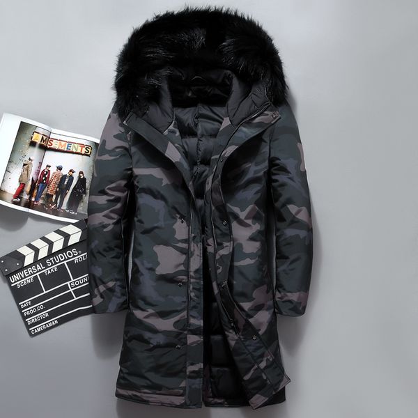 nice camouflage men winter jackets fur collar long coat men long white duck down jacket 5xl, Black
nice camouflage men winter jackets fur collar long coat men long white duck down jacket 5xl, Black