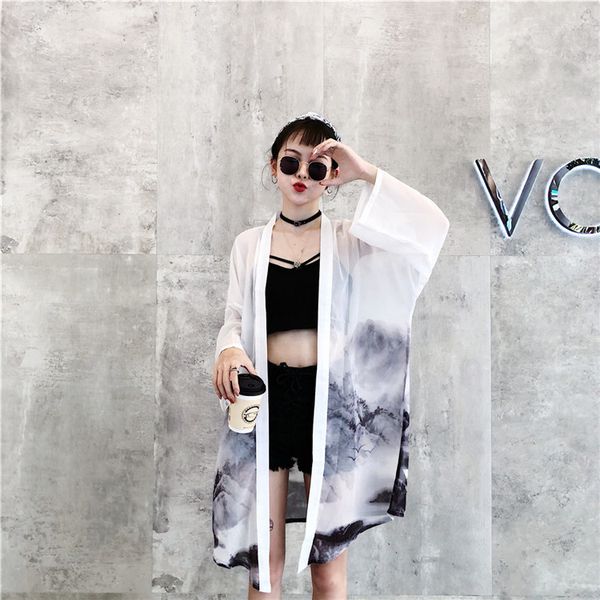 womens womens blouses 2019 landscape print kimino blouses sunscreen summer women letter and blouses plus size cardigans, White
womens womens blouses 2019 landscape print kimino blouses sunscreen summer women letter and blouses plus size cardigans, White