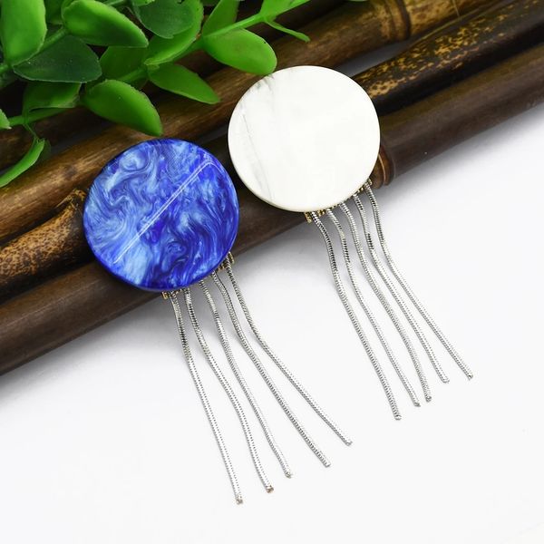 idealway new korean elegant drop tassel earrings mystery blue clouds big acylic button stud earring for women jewelry, Silver
idealway new korean elegant drop tassel earrings mystery blue clouds big acylic button stud earring for women jewelry, Silver