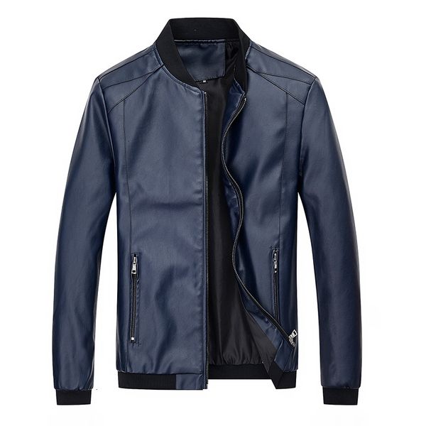 men's wallet men's solid motorcycle coat bomber jacket windbreak jacket in new autumn and winter of 2019, Black