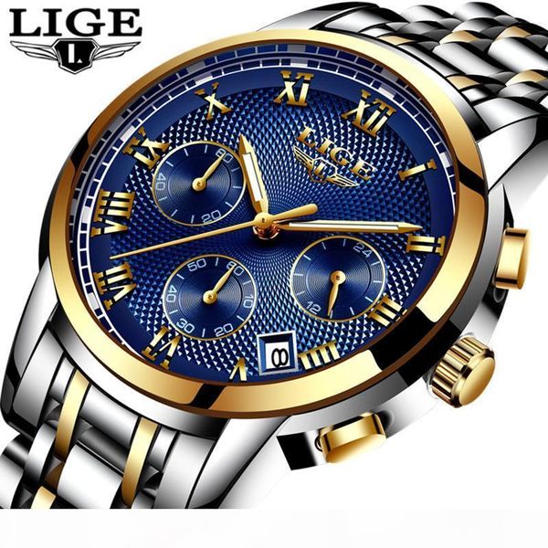 lige watch men fashion sport quartz clock mens watches full steel waterproof gold wrist watch relogio masculino, Slivery;brown
lige watch men fashion sport quartz clock mens watches full steel waterproof gold wrist watch relogio masculino, Slivery;brown
