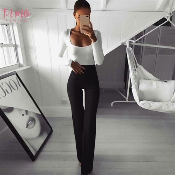 office womens lady work polyester long flare pants solid high waist woman trousers 2020 spring elegant slim straight formal female pants, Black;white
office womens lady work polyester long flare pants solid high waist woman trousers 2020 spring elegant slim straight formal female pants, Black;white
