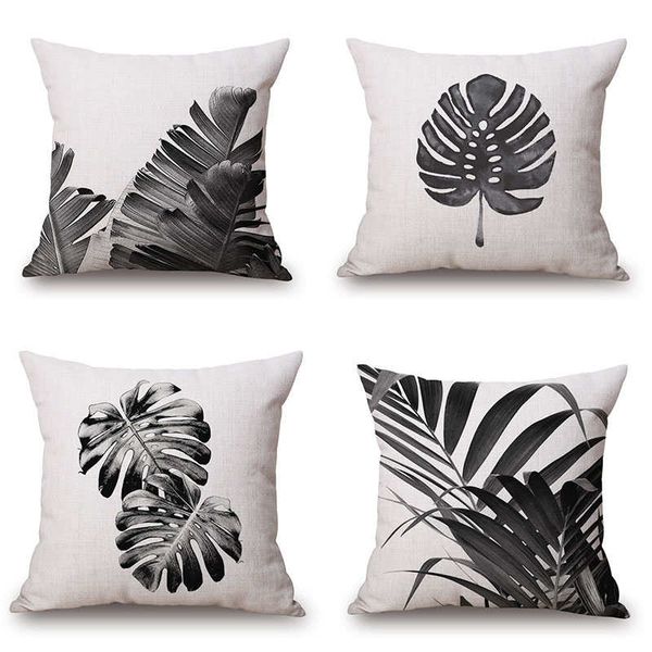 pillow case black and white plant leaf pattern cotton linen pillowcase for home office sofa seat decor textile throw printed cover
pillow case black and white plant leaf pattern cotton linen pillowcase for home office sofa seat decor textile throw printed cover